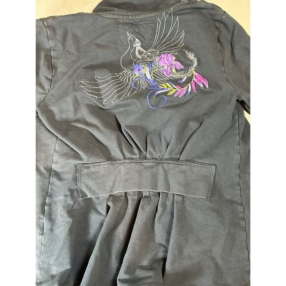 ANTHROPOLOGIE Antoinette C Embroidered Waterfall Frill Front Zip Small Jacket - Picture 10 of 14